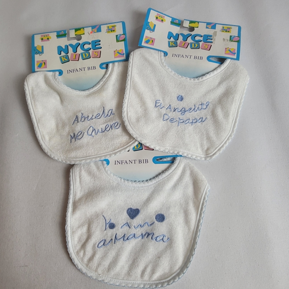 Baby Bibs Spanish Embroidered Grandma Mother And Father